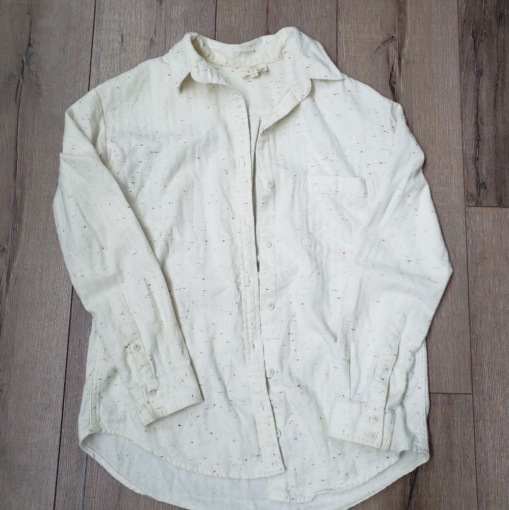 Aritzia / Wilfred Rainbow speckled button-up shirt